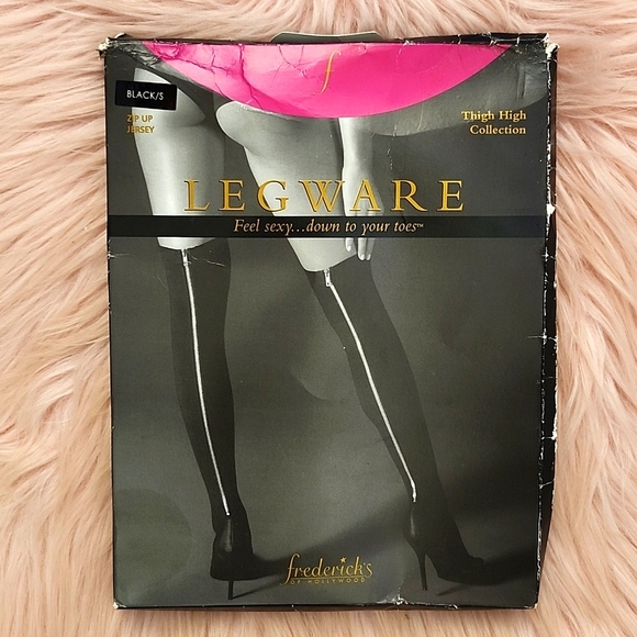 VINTAGE Y2K!! Brand New FREDRICK'S OF HOLLYWOOD ZIP-UP JERSEY THIGH-HI'S-S - Picture 1 of 6